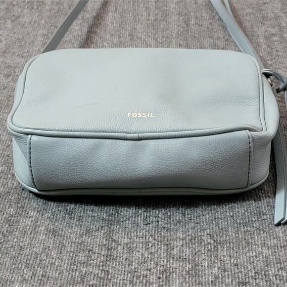 Fossil Crossbody Bag Womens Blue Pebbled Leather Shoulder Handbag Purse - Picture 9 of 16